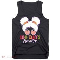 Cute 100 Days Smarter Afro Puff Girl Tank Top thumb 0