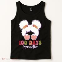 Cute 100 Days Smarter Afro Puff Girl Tank Top thumb 2