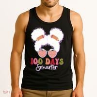 Cute 100 Days Smarter Afro Puff Girl Tank Top thumb 3