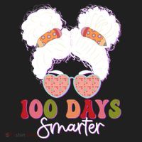 Cute 100 Days Smarter Afro Puff Girl Golf Towel thumb 3