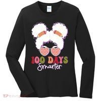 Cute 100 Days Smarter Afro Puff Girl Women's Long Sleeve Shirt thumb 0