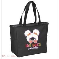 Cute 100 Days Smarter Afro Puff Girl Tote Bag thumb 2