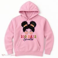 Cute 100 Days Smarter Afro Puff Girl Hoodie thumb 0