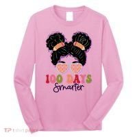 Cute 100 Days Smarter Afro Puff Girl Long Sleeve Shirt thumb 0