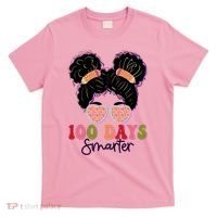 Cute 100 Days Smarter Afro Puff Girl T-Shirt thumb 0