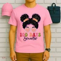 Cute 100 Days Smarter Afro Puff Girl T-Shirt thumb 6