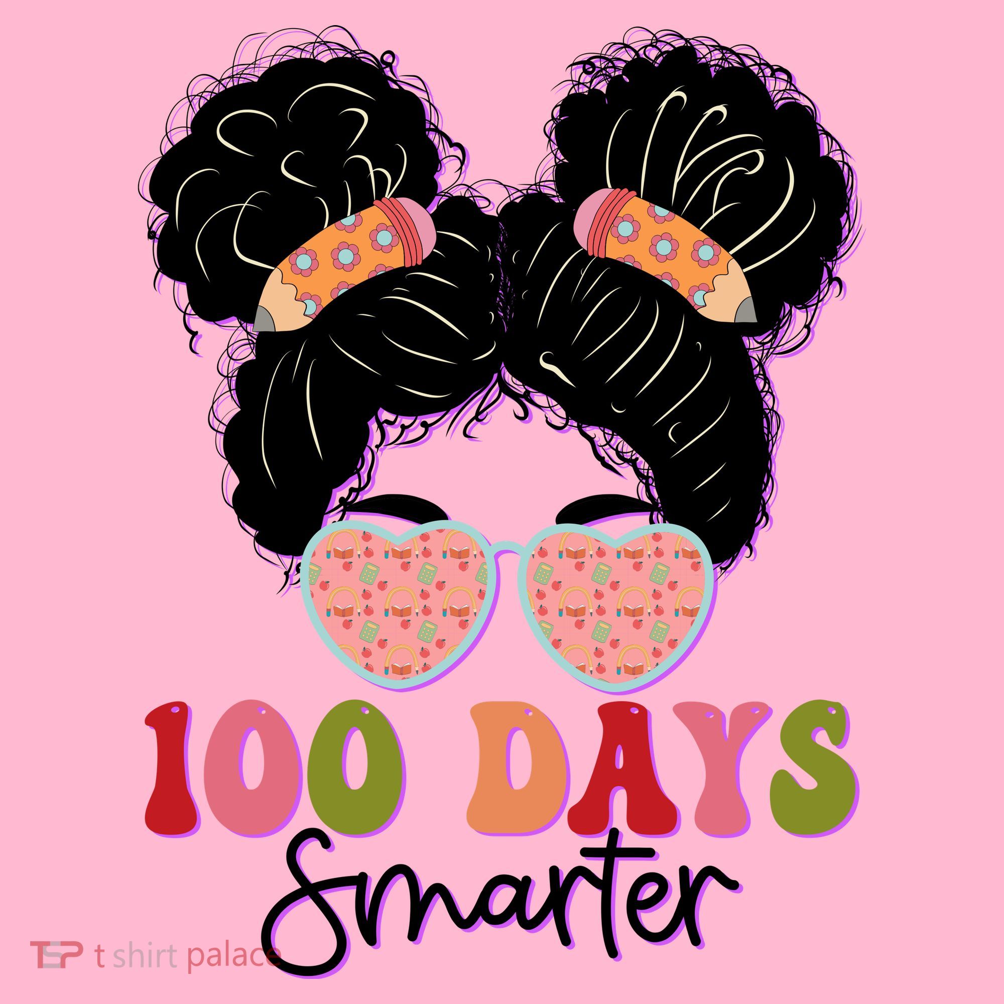 Cute 100 Days Smarter Afro Puff Girl Coaster