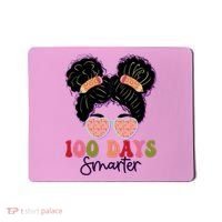 Cute 100 Days Smarter Afro Puff Girl Mousepad thumb 0