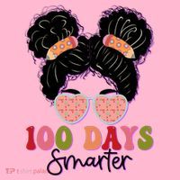 Cute 100 Days Smarter Afro Puff Girl Mousepad thumb 1
