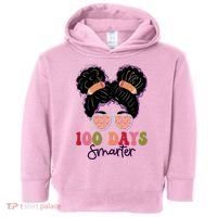 Cute 100 Days Smarter Afro Puff Girl Toddler Hoodie thumb 0