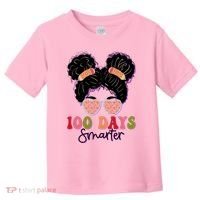 Cute 100 Days Smarter Afro Puff Girl Toddler T-Shirt thumb 0