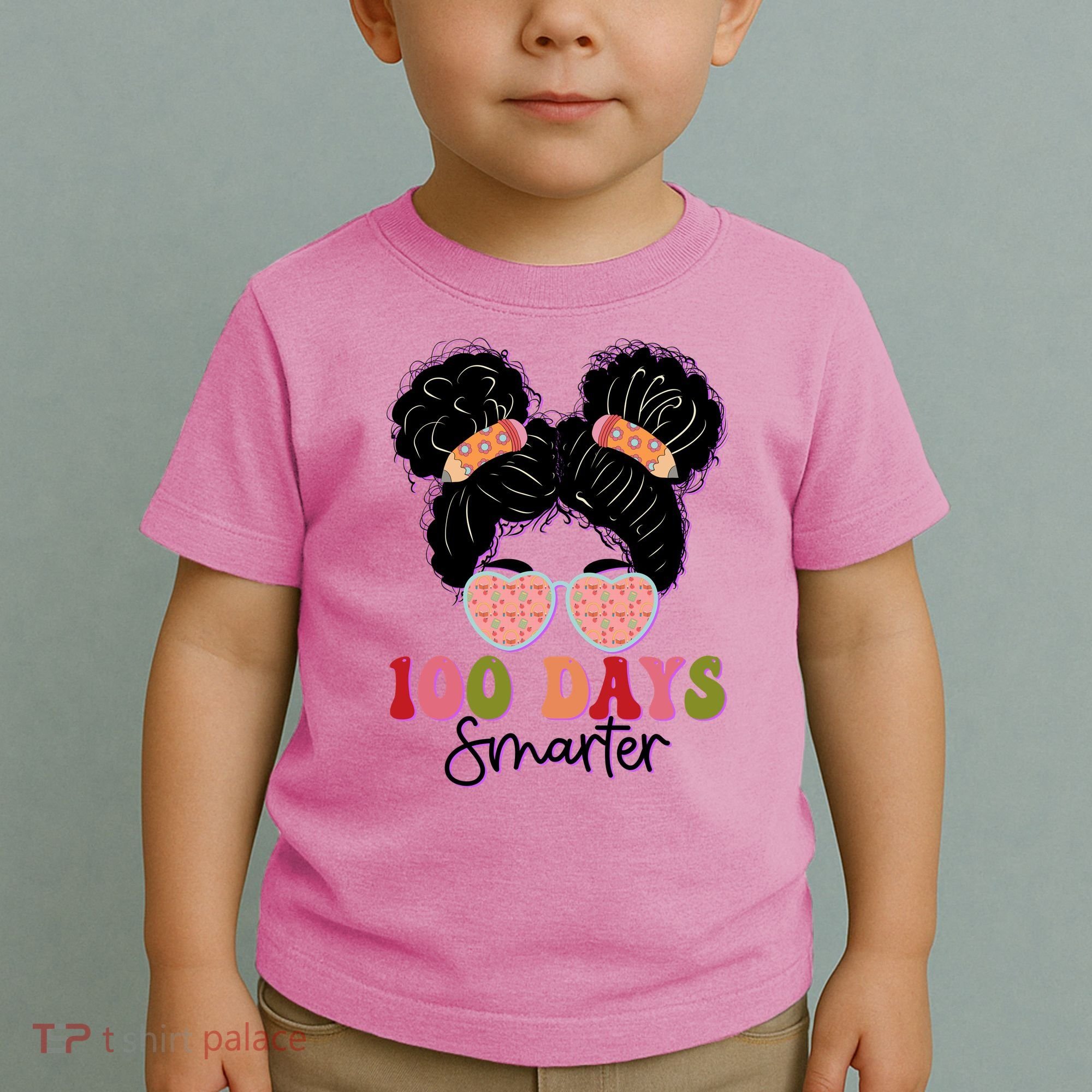 Cute 100 Days Smarter Afro Puff Girl Toddler T-Shirt