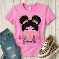 Cute 100 Days Smarter Afro Puff Girl Women's T-Shirt thumb 3
