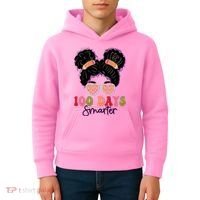 Cute 100 Days Smarter Afro Puff Girl Kids Hoodie thumb 4