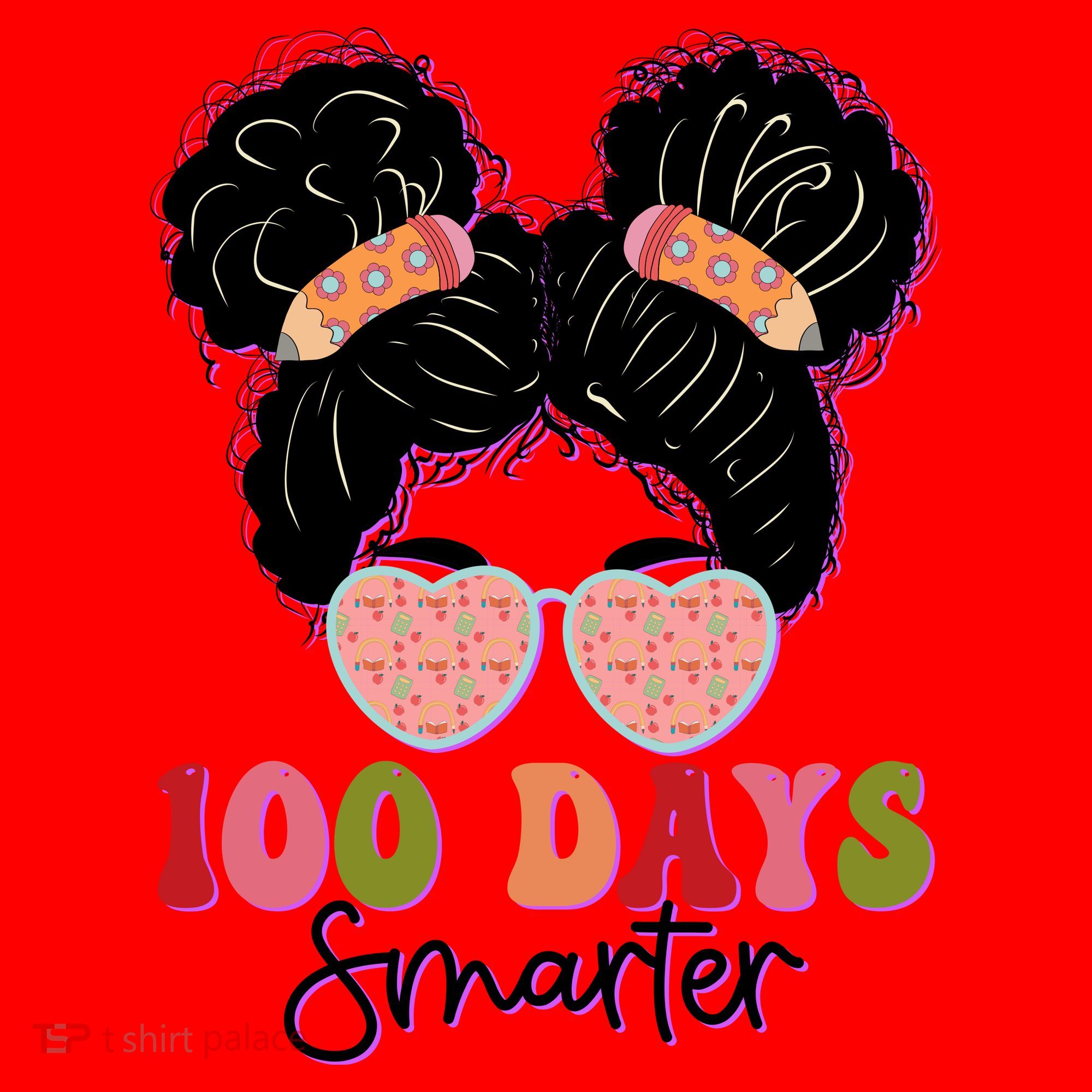 Cute 100 Days Smarter Afro Puff Girl Santa Hat