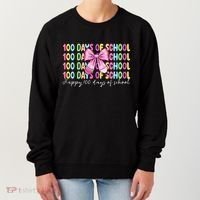 Cute 100 Days Of School Coquette Bow Pencil Women's Sweatshirt thumb 0