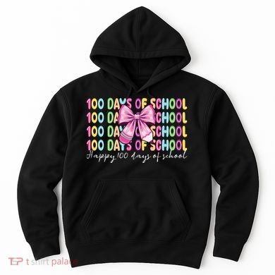 Cute 100 Days Of School Coquette Bow Pencil Hoodie