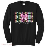 Cute 100 Days Of School Coquette Bow Pencil Sweatshirt thumb 0