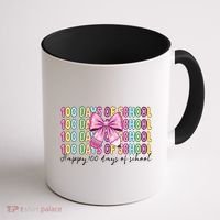 Cute 100 Days Of School Coquette Bow Pencil Coffee Mug thumb 1