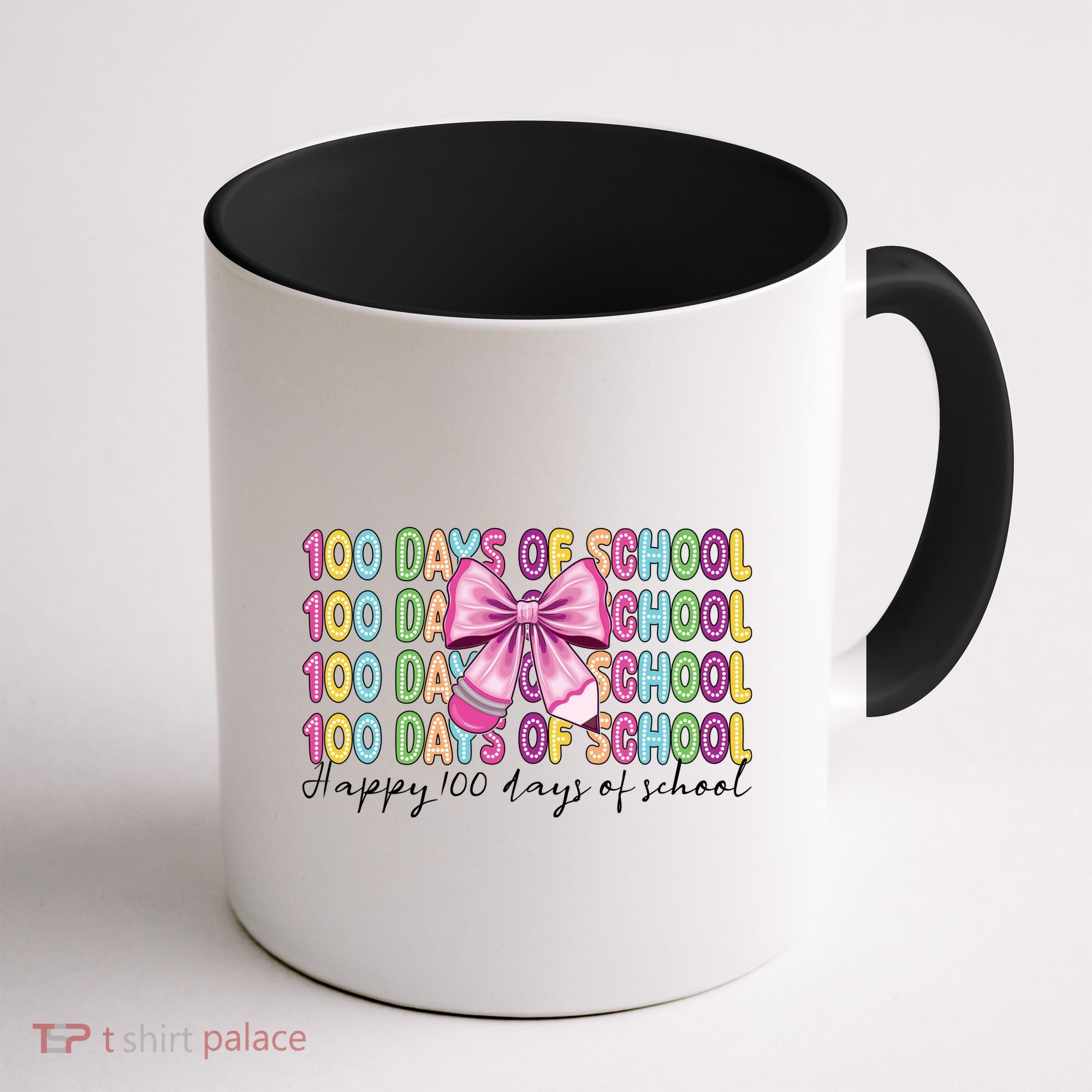 Cute 100 Days Of School Coquette Bow Pencil Coffee Mug