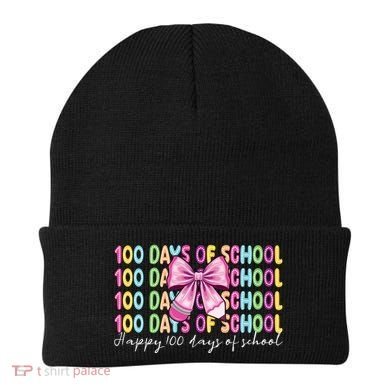 Cute 100 Days Of School Coquette Bow Pencil Beanie