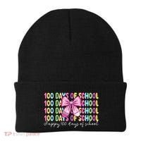 Cute 100 Days Of School Coquette Bow Pencil Beanie thumb 0