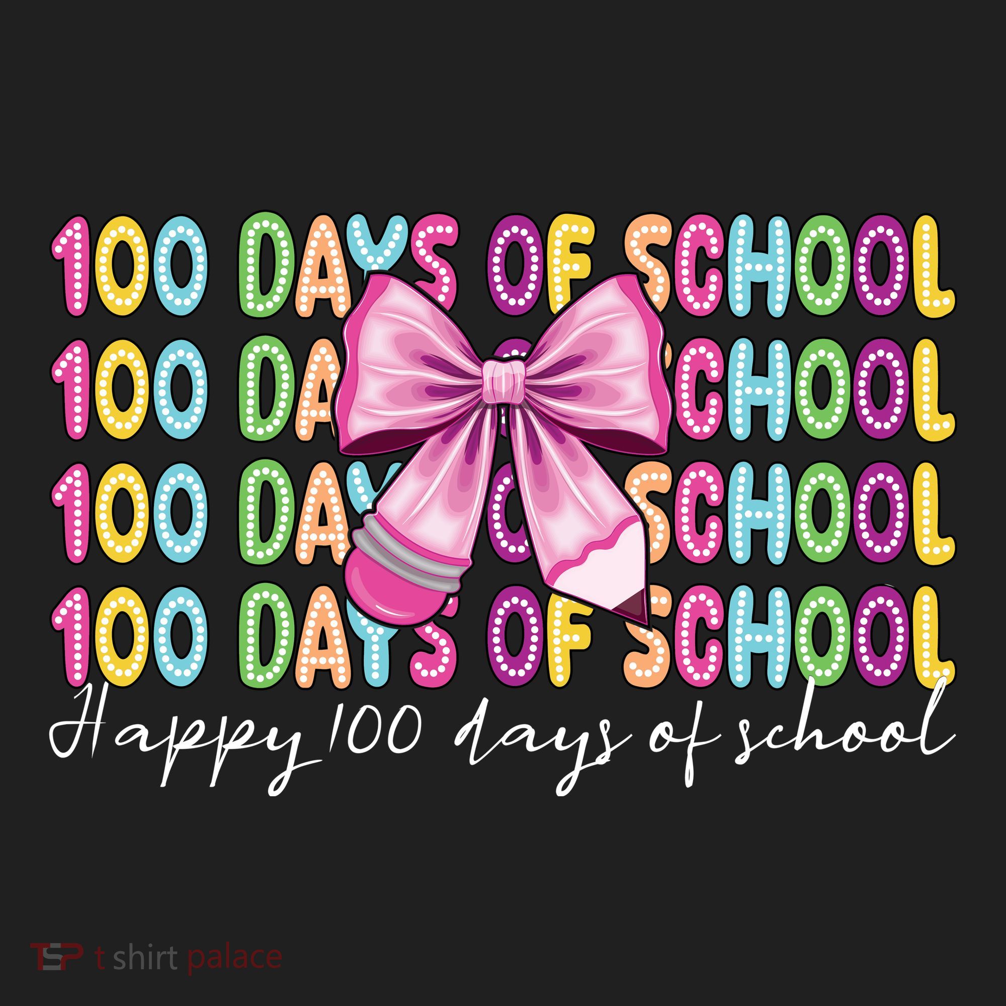 Cute 100 Days Of School Coquette Bow Pencil Beanie