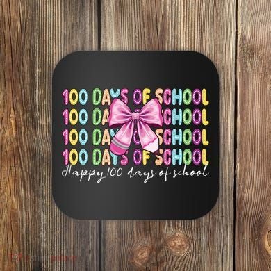 Cute 100 Days Of School Coquette Bow Pencil Coaster