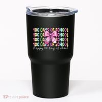 Cute 100 Days Of School Coquette Bow Pencil Tumbler thumb 0
