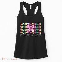 Cute 100 Days Of School Coquette Bow Pencil Women's Tank Top thumb 0
