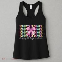 Cute 100 Days Of School Coquette Bow Pencil Women's Tank Top thumb 3