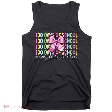 Cute 100 Days Of School Coquette Bow Pencil Tank Top
