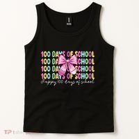 Cute 100 Days Of School Coquette Bow Pencil Tank Top thumb 2