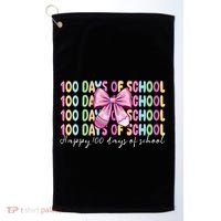 Cute 100 Days Of School Coquette Bow Pencil Golf Towel thumb 0