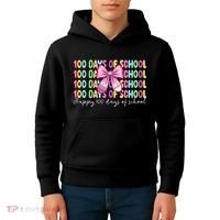 Cute 100 Days Of School Coquette Bow Pencil Kids Hoodie thumb 4