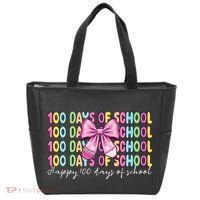 Cute 100 Days Of School Coquette Bow Pencil Tote Bag thumb 0