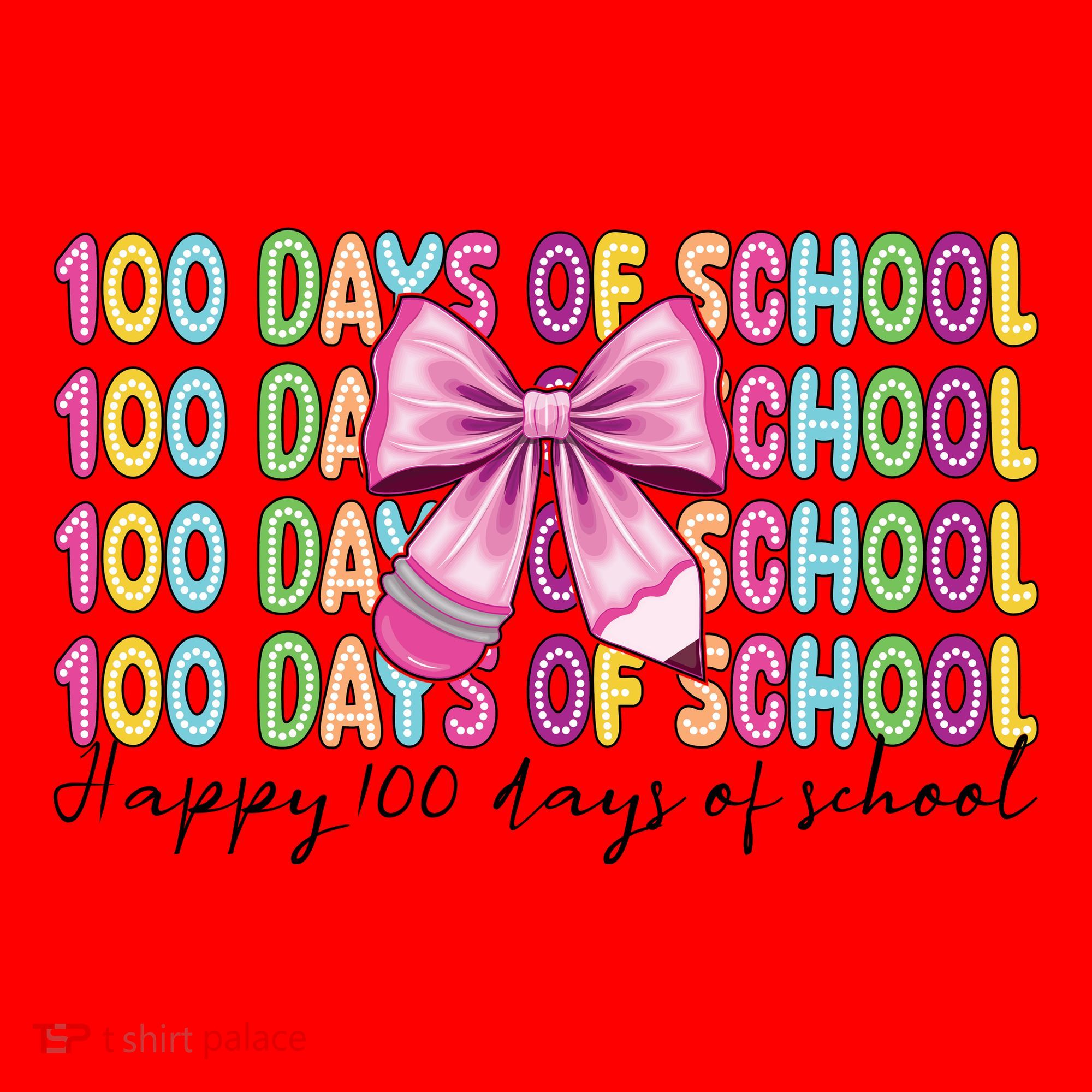 Cute 100 Days Of School Coquette Bow Pencil Santa Hat