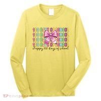 Cute 100 Days Of School Coquette Bow Pencil Long Sleeve Shirt thumb 0