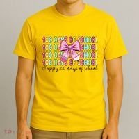 Cute 100 Days Of School Coquette Bow Pencil T-Shirt thumb 3