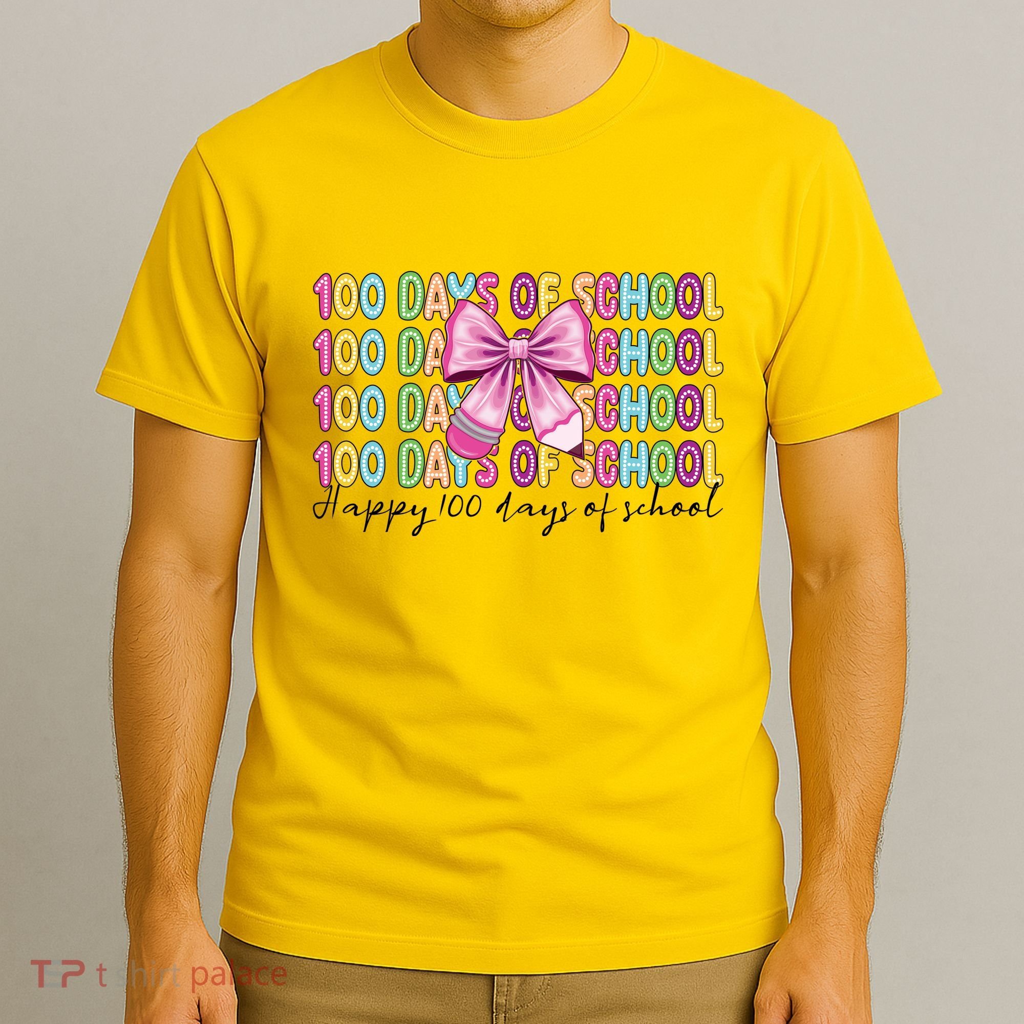Cute 100 Days Of School Coquette Bow Pencil T-Shirt