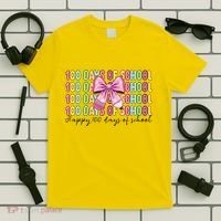 Cute 100 Days Of School Coquette Bow Pencil T-Shirt thumb 5