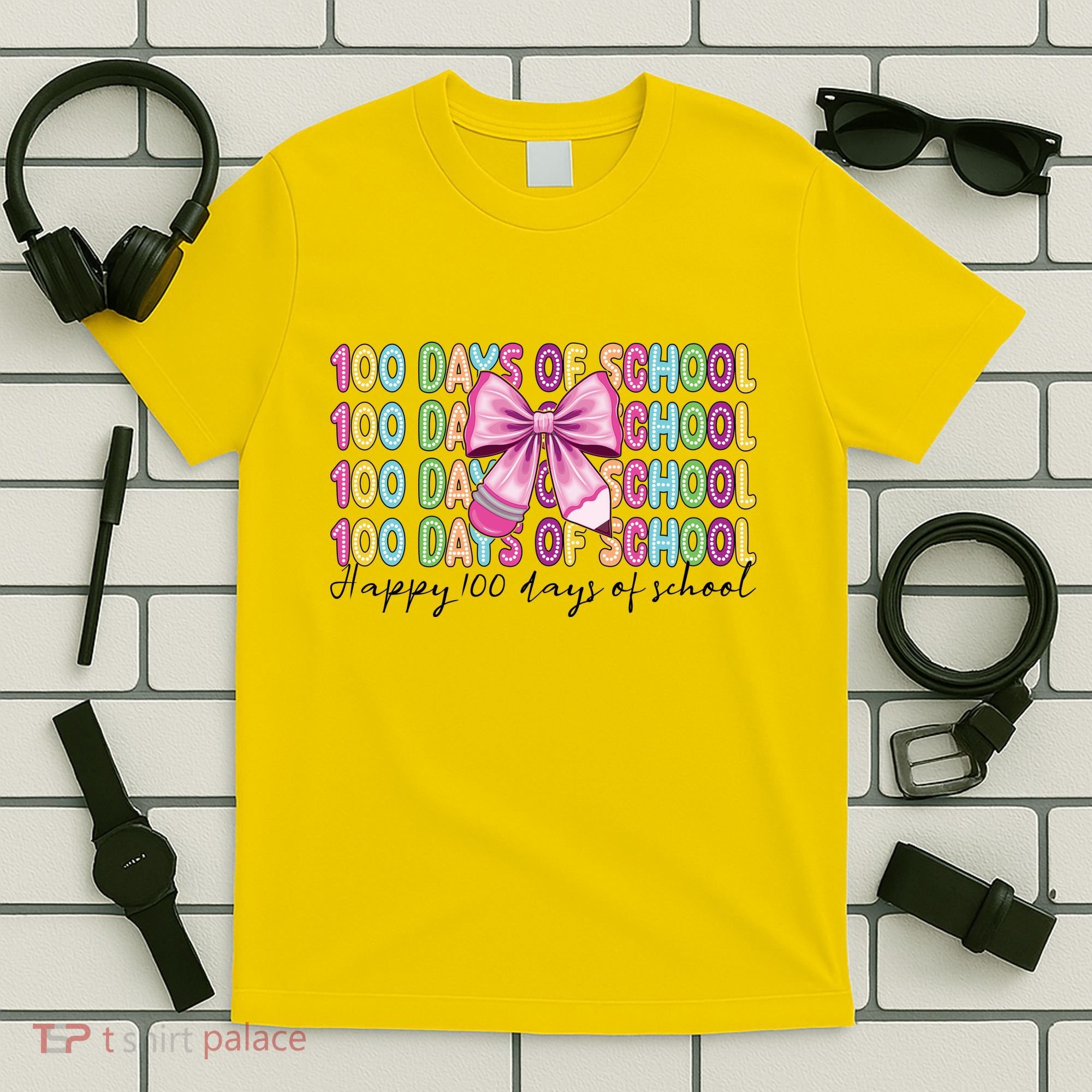 Cute 100 Days Of School Coquette Bow Pencil T-Shirt