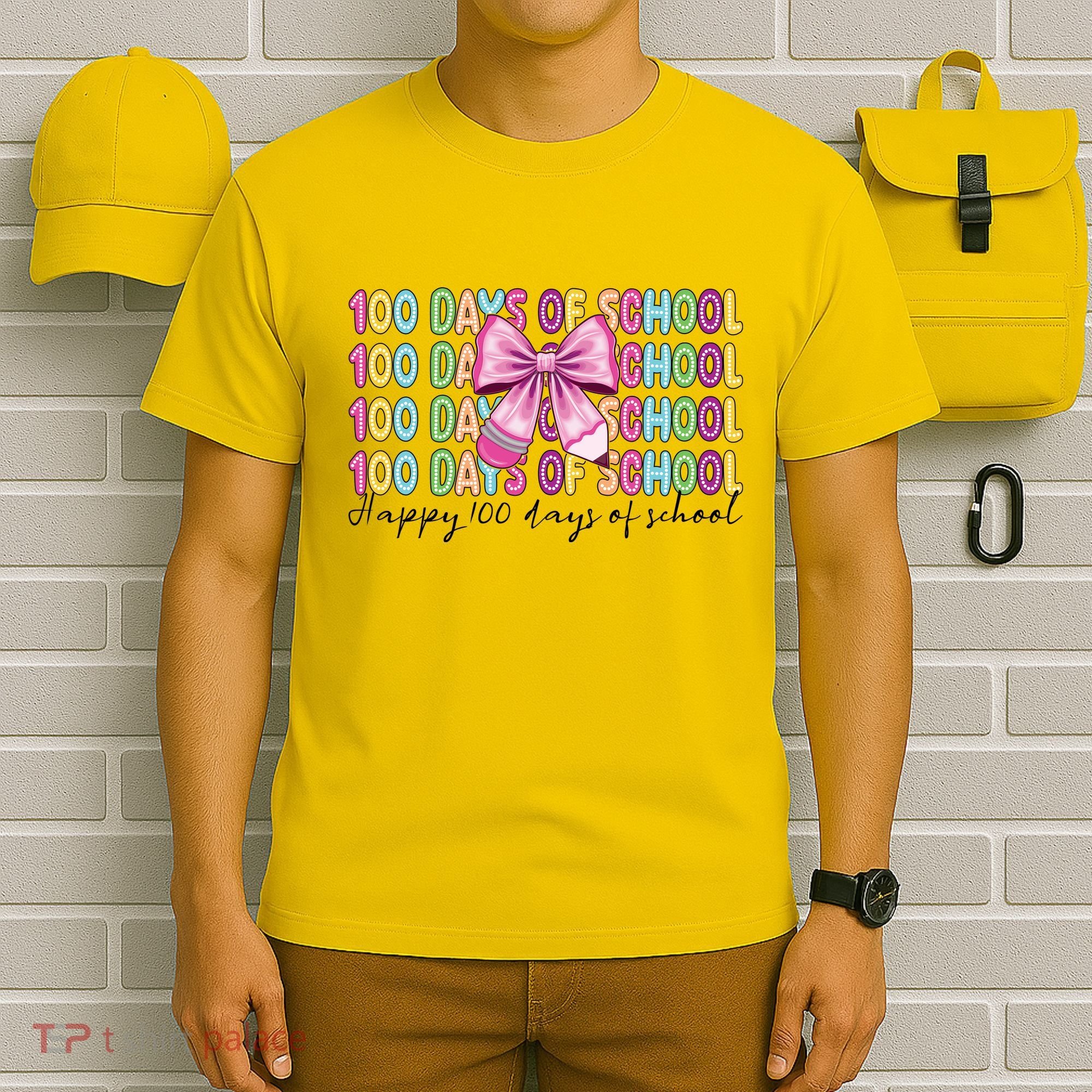 Cute 100 Days Of School Coquette Bow Pencil T-Shirt