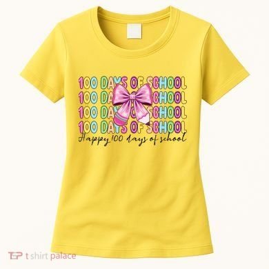Cute 100 Days Of School Coquette Bow Pencil Women's T-Shirt