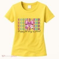 Cute 100 Days Of School Coquette Bow Pencil Women's T-Shirt thumb 0