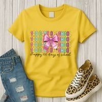 Cute 100 Days Of School Coquette Bow Pencil Women's T-Shirt thumb 3