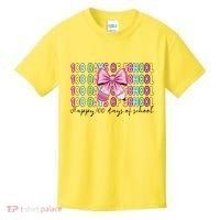 Cute 100 Days Of School Coquette Bow Pencil Kids T-Shirt thumb 0