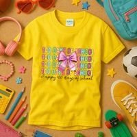Cute 100 Days Of School Coquette Bow Pencil Kids T-Shirt thumb 3