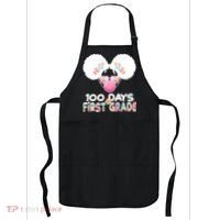Cute 100 Days Of First Grade Tie Dye Afro Puff Girl Apron thumb 0