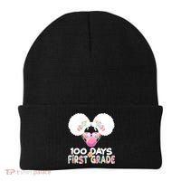 Cute 100 Days Of First Grade Tie Dye Afro Puff Girl Beanie thumb 0